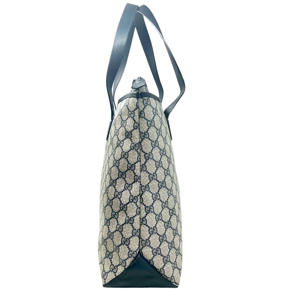 Gucci Bag Shoulder Tote Purse GG Guccissima Monogram Black Grey Leather Canvas - Picture 5 of 12
